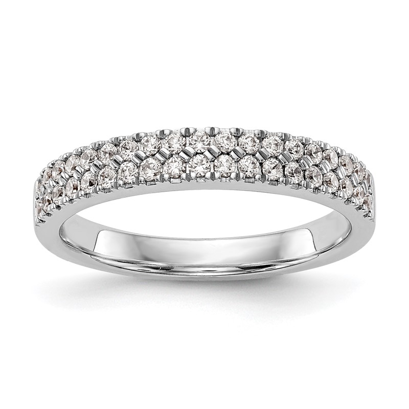 14k White Gold 3/8 carat Lab Grown Diamond VS/SI+ G+ Complete Double Row Band