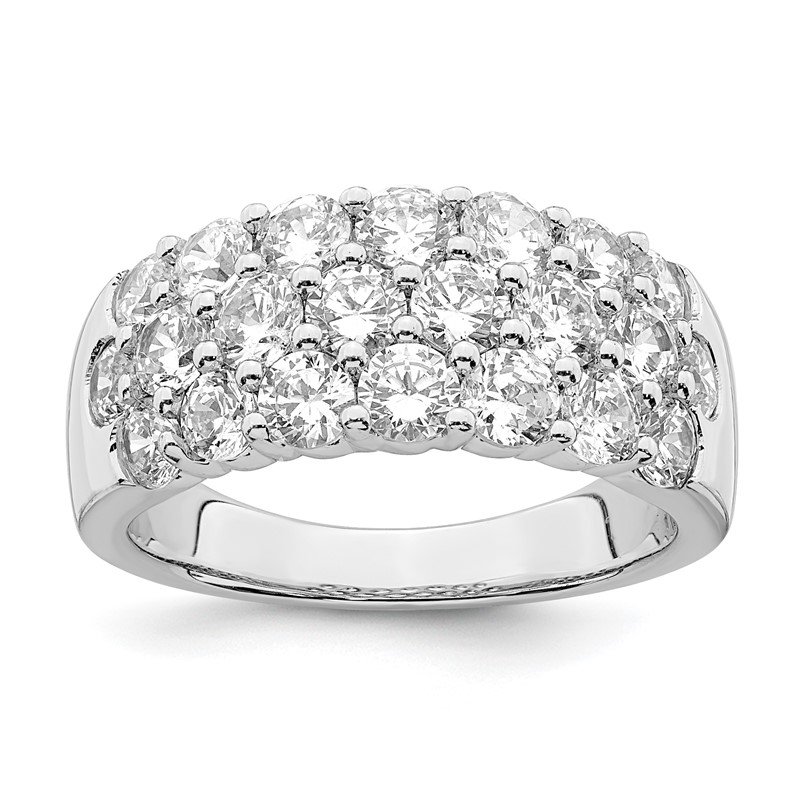 14k White Gold 2 1/2 carat Lab Grown Diamond VS/SI Complete Fashion Band
