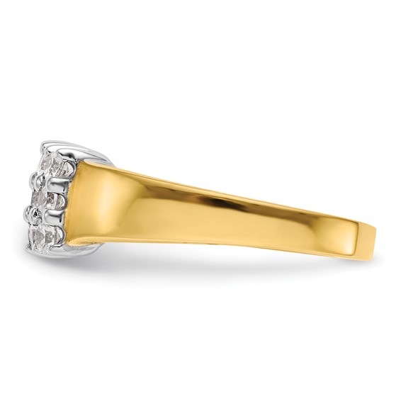 14K Two-tone Diamond Band