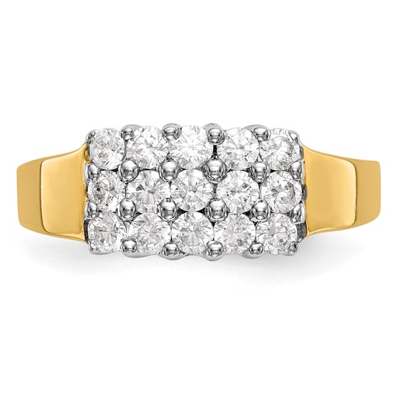 14K Two-tone Diamond Band