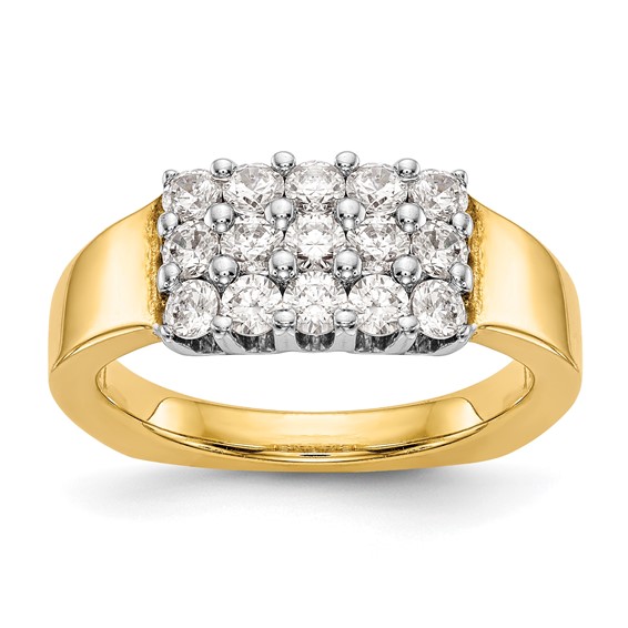 14K Two-tone Diamond Band