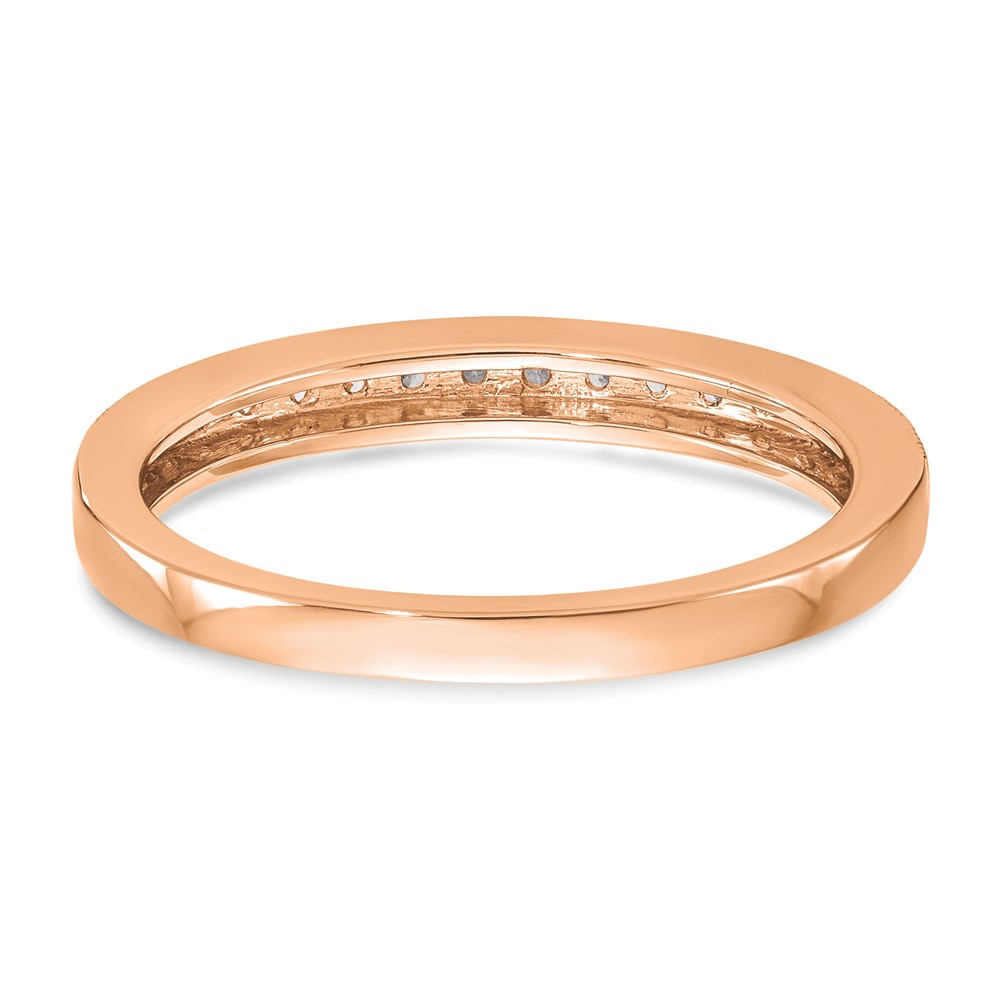 14k Rose Gold 1/6 carat Lab Grown Diamond VS/SI+ G+ Complete Size 5 Wedding Band (RM3223B-010-5RLG)