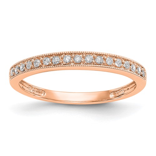 14K Rose Gold 0.17 Carat Lab Grown Diamond VS SI+ G+ Complete Wedding Band, Size 7