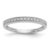 14K White Gold 0.17 Carat Lab Grown Diamond VS SI+ G+ Complete Wedding Band view 1