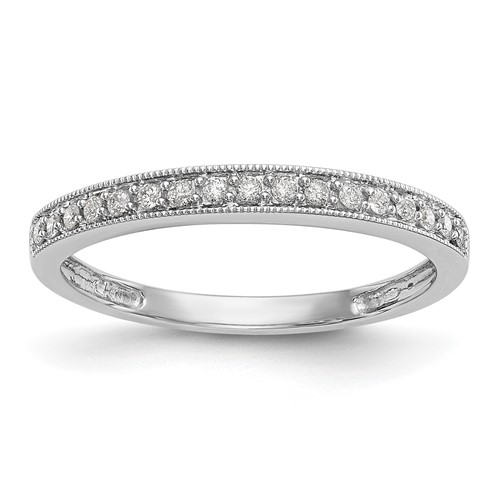 14K White Gold 0.17 Carat Lab Grown Diamond VS SI+ G+ Complete Wedding Band, Size 8
