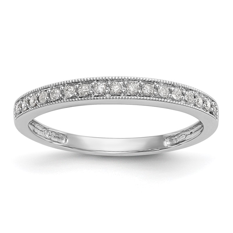 14k White Gold 1/6 carat Lab Grown Diamond VS/SI+ G+ Complete Size 6 Wedding Band