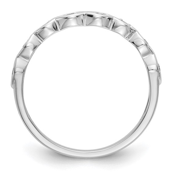 14K White Gold (Holds 8-1.3mm Round) Contoured Wedding Band Mounting