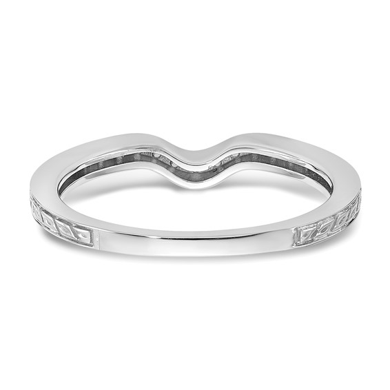 14k White Gold 1/8 carat Diamond Contoured Complete Wedding Band