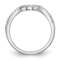 14K White Gold 0.17 Carat Lab Grown Diamond VS SI+ G+ Complete Concaved Band view 3