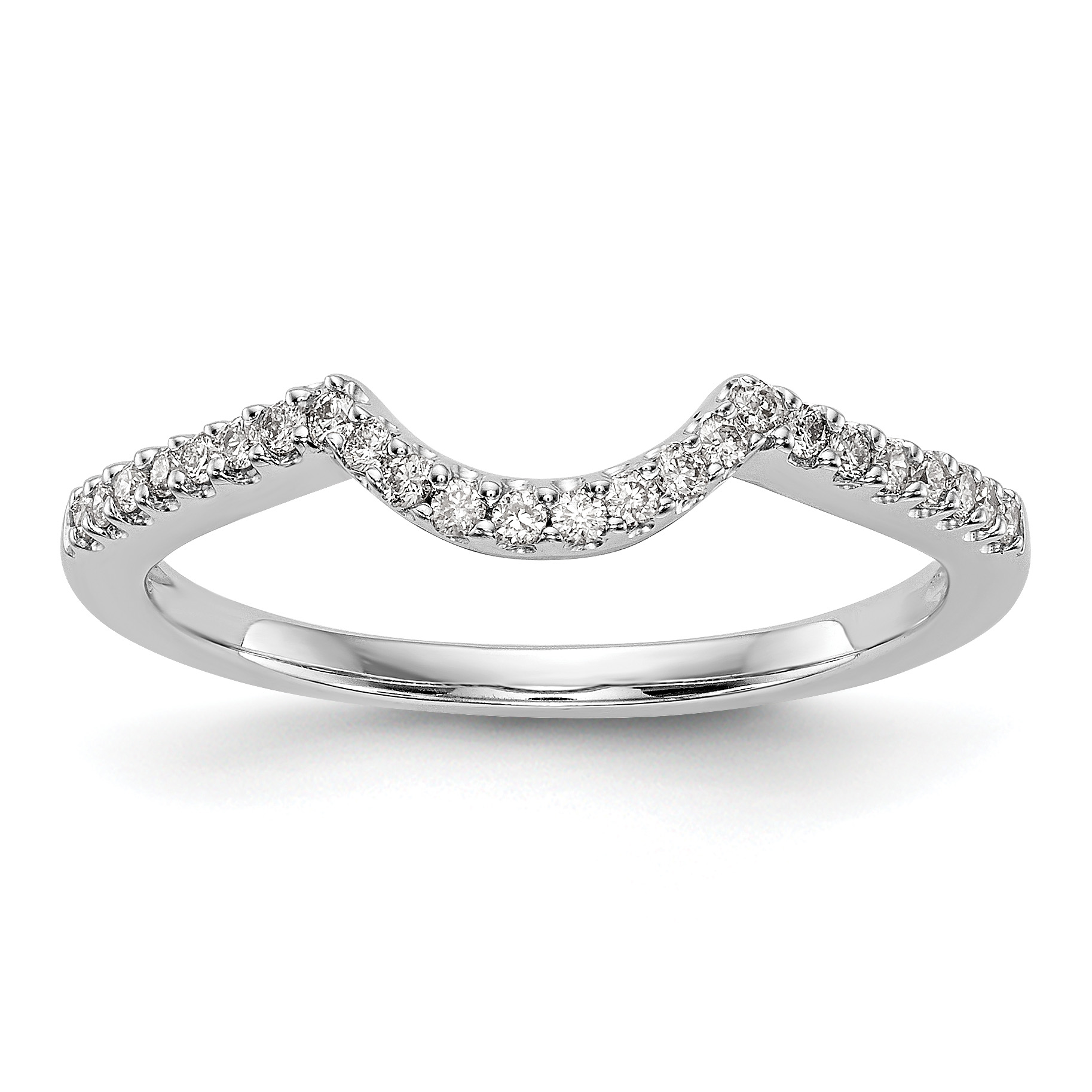 14k White Gold 1/6 carat Lab Grown Diamond VS/SI+ G+ Complete Concaved Band (RM3236B-015-WLG)