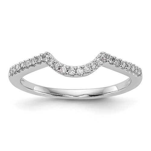 14K White Gold 0.17 Carat Lab Grown Diamond VS SI+ G+ Complete Concaved Band