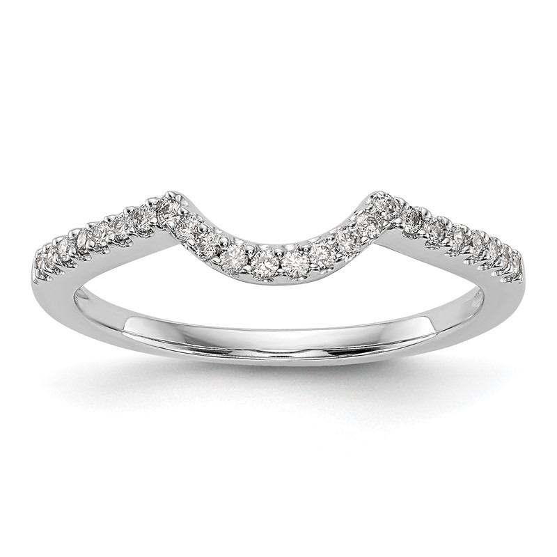 14k White Gold 1/6 carat Lab Grown Diamond VS/SI+ G+ Complete Concaved Band