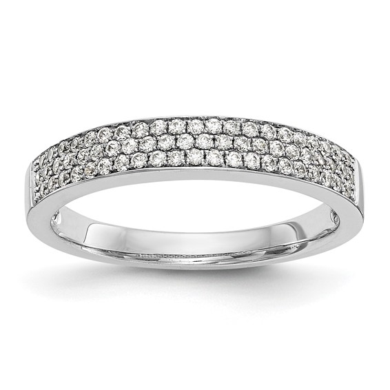 14K White Gold Micro Pave Diamond Band
