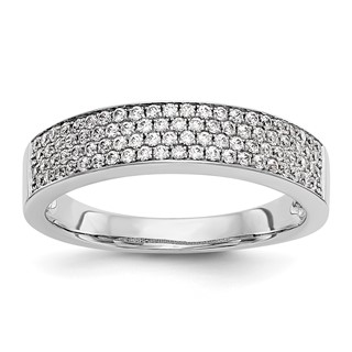 14K White Gold Micro Pave Diamond Band
