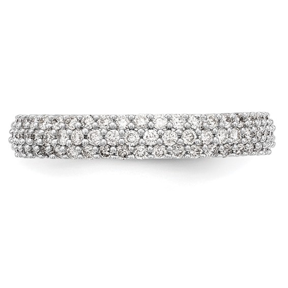 14K White Gold Micro Pave (Holds 70-1.2mm Round) Diamond Band Mounting
