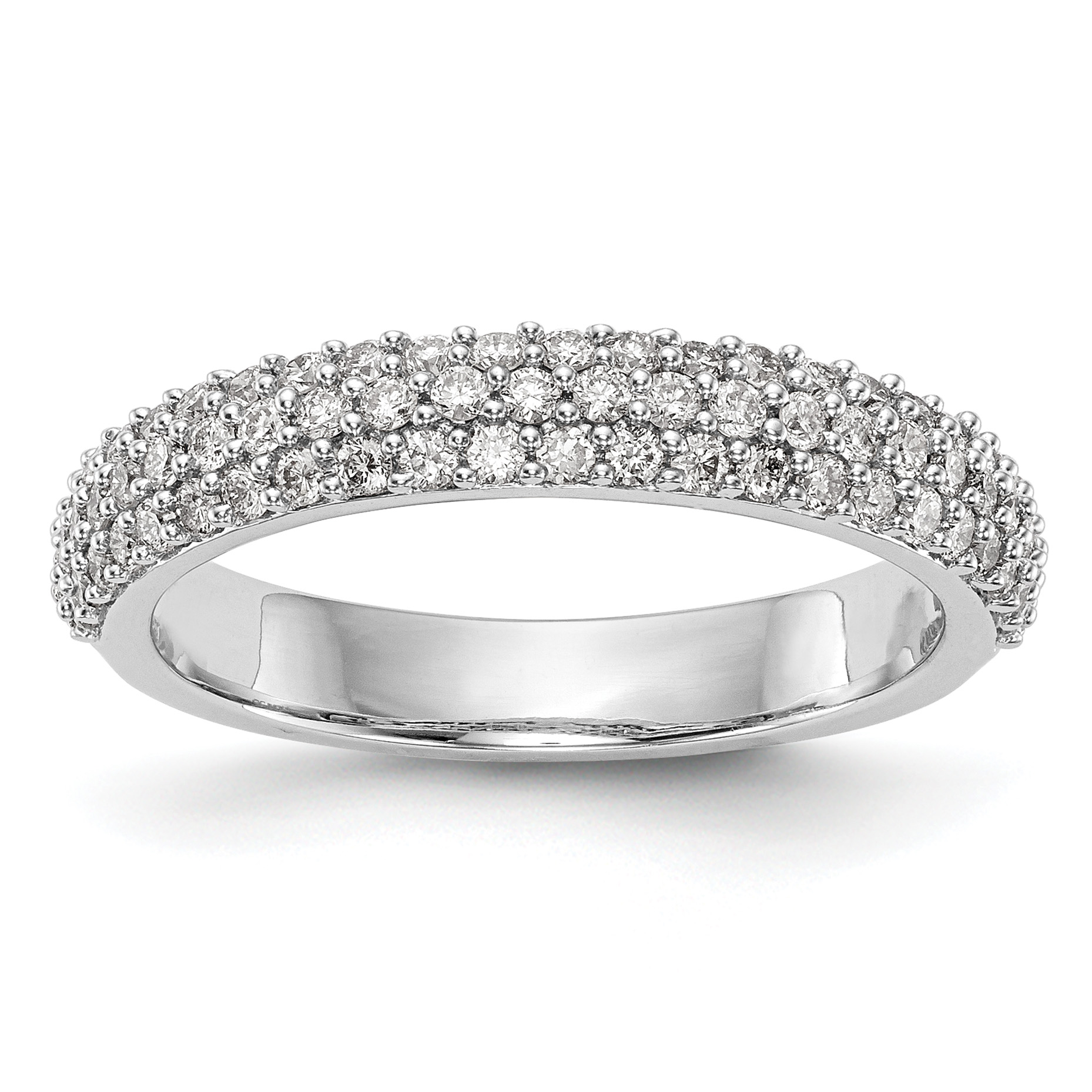14k White Gold 1/2 carat Lab Grown Diamond VS/SI+ G+ Complete Micro PavÃ© Band (RM3252B-056-WLG)