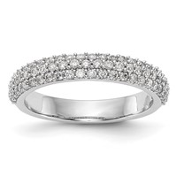 14K White Gold 0.50 Carat Lab Grown Diamond VS SI+ G+ Complete Micro Pavé Band view 1