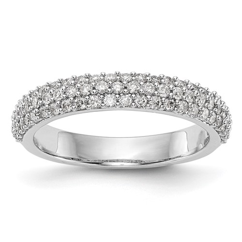 14K White Gold 0.50 Carat Lab Grown Diamond VS SI+ G+ Complete Micro Pavé Band