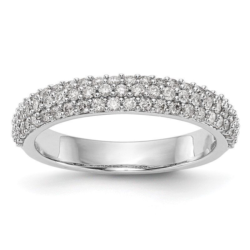 14k White Gold 1/2 carat Lab Grown Diamond VS/SI+ G+ Complete Micro Pav Band