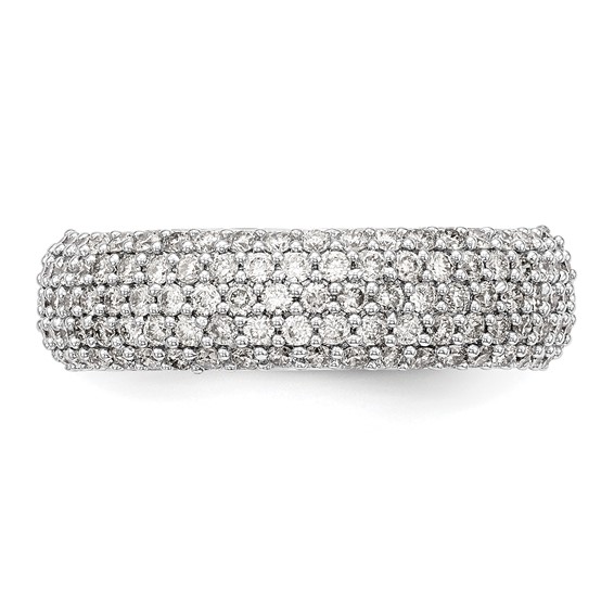 14K White Gold Pave 3/4 carat Complete Diamond Band