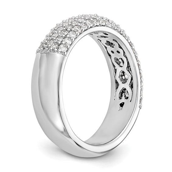 14K White Gold Pave 3/4 carat Complete Diamond Band