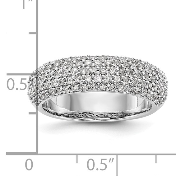 14K White Gold Pave 3/4 carat Complete Diamond Band