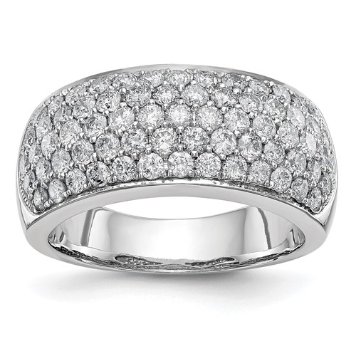 True Origin 14K White Gold 1.62 Carat Lab Grown Diamond VS+ F+ Complete Band