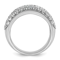 14K White Gold 2 Carat Lab Grown Diamond VS SI+ G+ Complete Pavé Fashion Band view 2