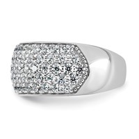 14K White Gold 2 Carat Lab Grown Diamond VS SI+ G+ Complete Pavé Fashion Band view 3