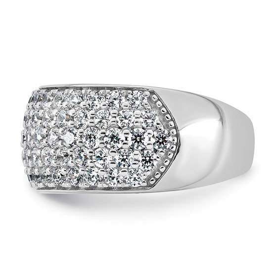 14k White Gold 2 carat Lab Grown Diamond VS/SI+ G+ Complete Pavé Fashion Band