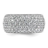 14K White Gold 2 Carat Lab Grown Diamond VS SI+ G+ Complete Pavé Fashion Band view 4