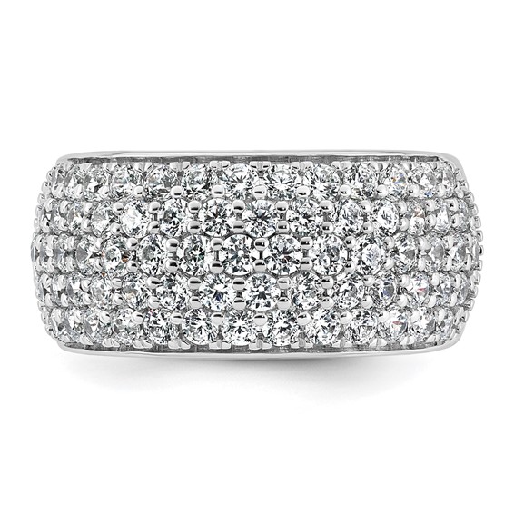 14k White Gold 2 carat Lab Grown Diamond VS/SI+ G+ Complete Pavé Fashion Band