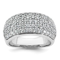 14K White Gold 2 Carat Lab Grown Diamond VS SI+ G+ Complete Pavé Fashion Band view 1