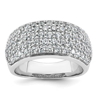 14k White Gold 2 carat Lab Grown Diamond VS/SI+ G+ Complete Pavé Fashion Band