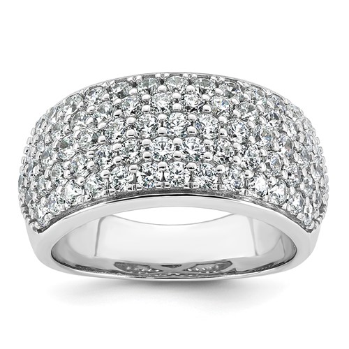 14K White Gold 2 Carat Lab Grown Diamond VS SI+ G+ Complete Pavé Fashion Band