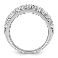 14K White Gold 3 Carat Lab Grown Diamond VS SI+ G+ Complete Pavé Fashion Band view 2