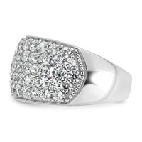 14K White Gold 3 Carat Lab Grown Diamond VS SI+ G+ Complete Pavé Fashion Band view 3