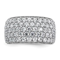 14K White Gold 3 Carat Lab Grown Diamond VS SI+ G+ Complete Pavé Fashion Band view 4