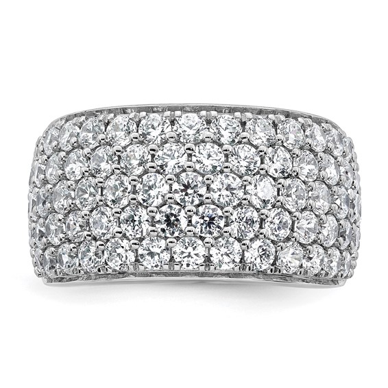 14k White Gold 3 carat Lab Grown Diamond VS/SI+ G+ Complete Pavé Fashion Band