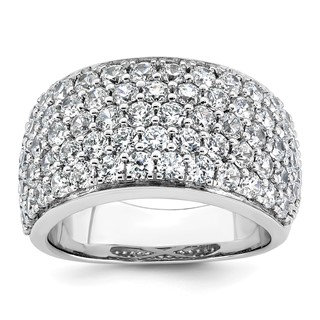 14k White Gold 3 carat Lab Grown Diamond VS/SI+ G+ Complete Pavé Fashion Band