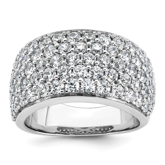 14k White Gold 3 carat Lab Grown Diamond VS/SI+ G+ Complete Pavé Fashion Band