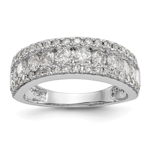 14K White Gold 1.50 Carat Lab Grown Diamond VS SI+ G+ Complete Fashion Band