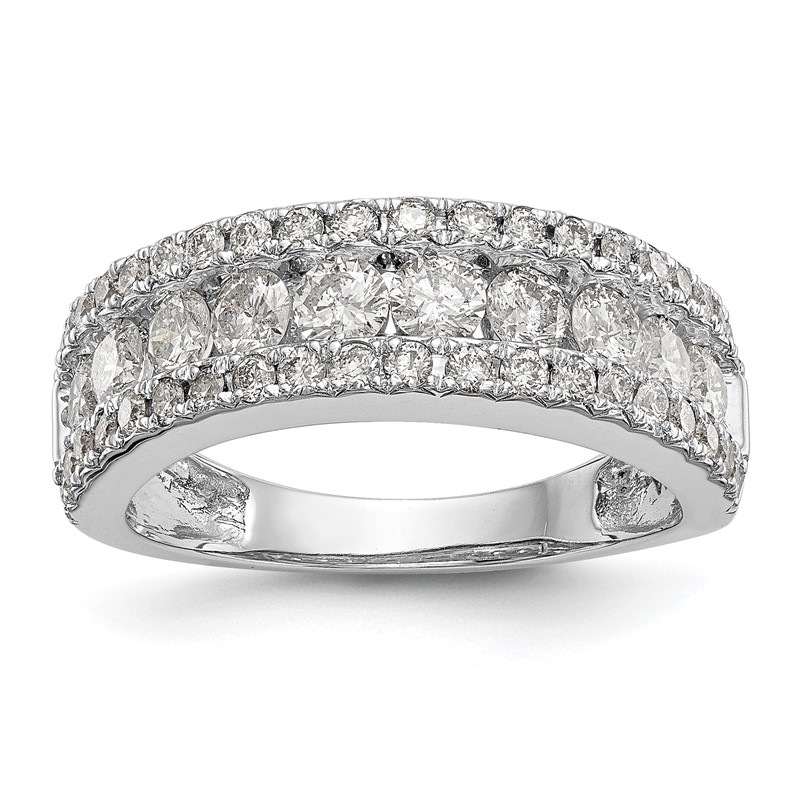 14k White Gold 1 1/2 carat Lab Grown Diamond VS/SI+ G+ Complete Fashion Band