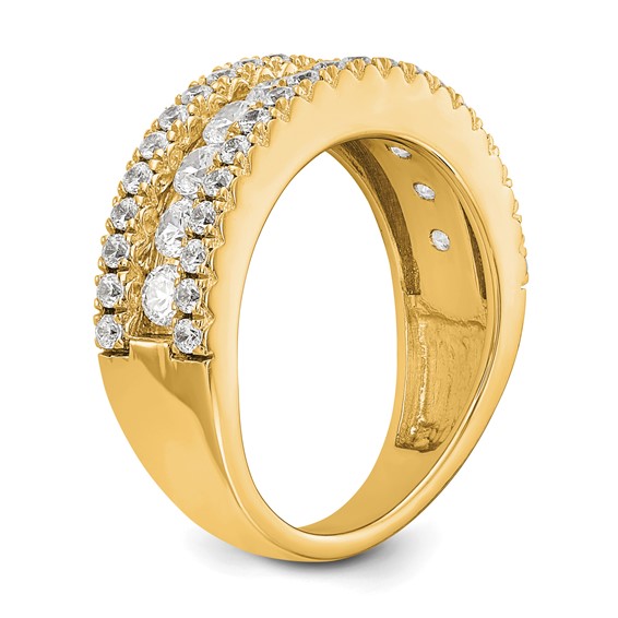 14k 1 1/2 carat Lab Grown Diamond VS/SI+ G+ Complete Fashion Band