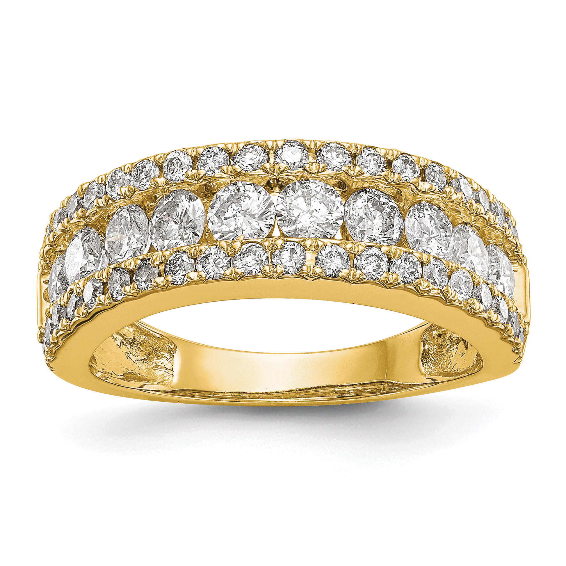14k 1 1/2 carat Lab Grown Diamond VS/SI+ G+ Complete Fashion Band (RM3259B-150-YLG)