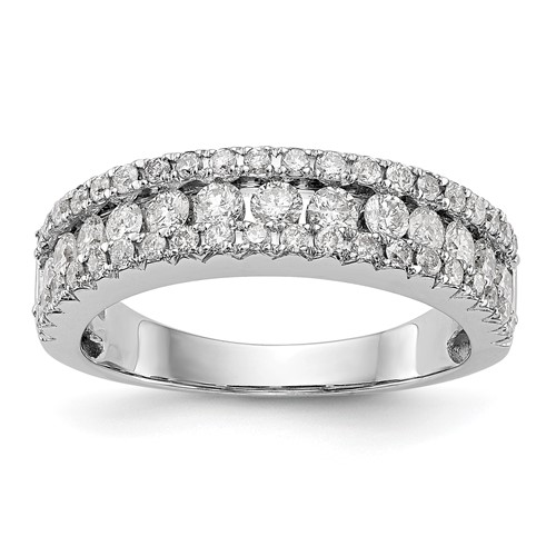 14K White Gold 0.62 Carat Lab Grown Diamond VS SI+ G+ Complete Fashion Band