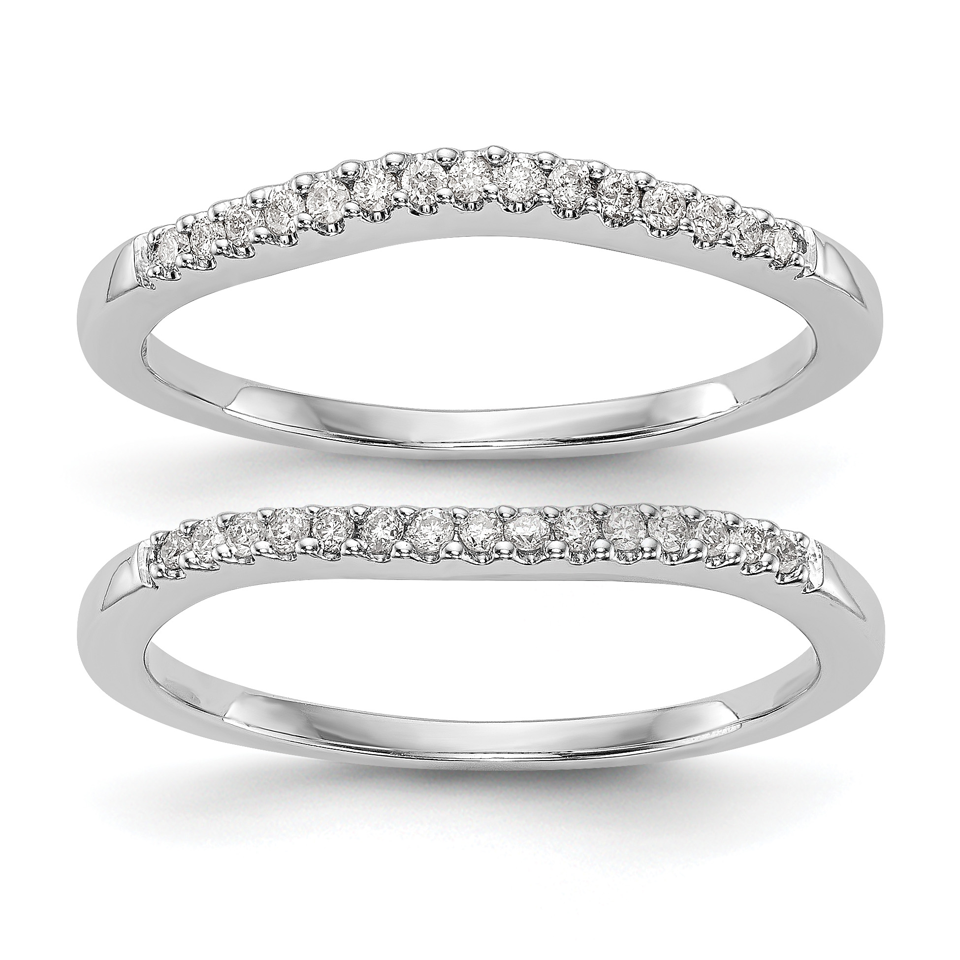 True Origin 14K White Gold 1/5 carat Lab Grown Diamond VS  D E F  Bands Set of Two (RM3271B-018-WLD)