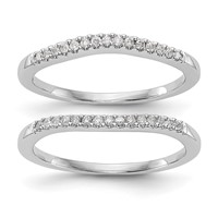 True Origin 14K White Gold 0.20 Carat Lab Grown Diamond VS+ F+ Set of Two Complete Wedding Bands view 1