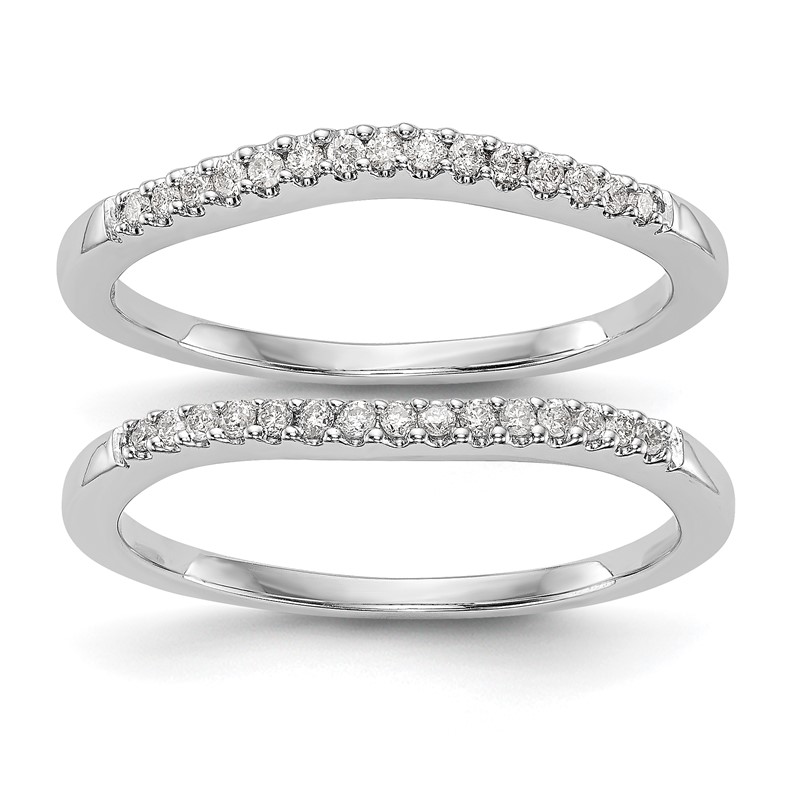 True Origin 14K White Gold 1/5 carat Lab Grown Diamond VS  D E F  Bands Set of Two