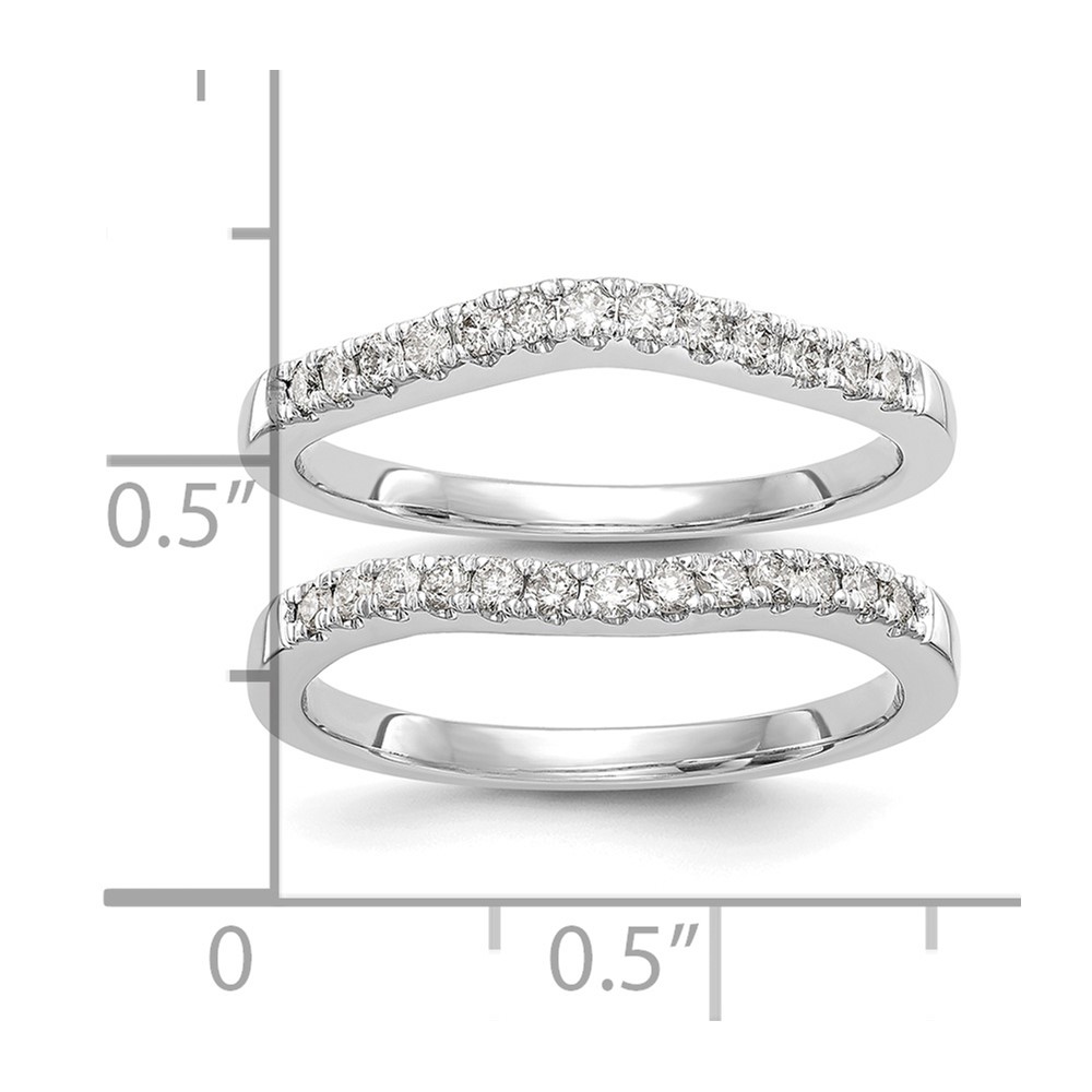 14k White Gold 1/3 carat Lab Grown Diamond VS/SI+ G+ Complete Set of Two Curved Wedding Bands (RM3271B-036-7WLG)